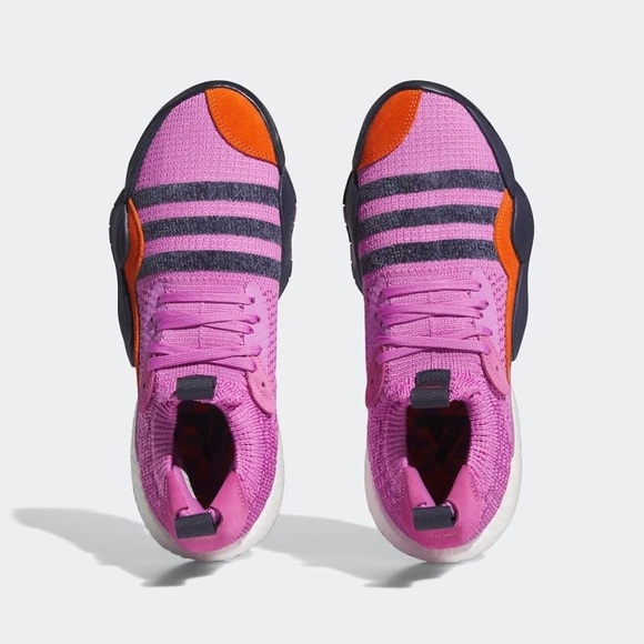 adidas Pink and Orange Athletic Shoes with Bold Toe Cap and Iconic Stripes main image 6